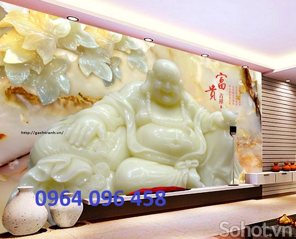 gạch tranh 3d phật di lặc - MVB5