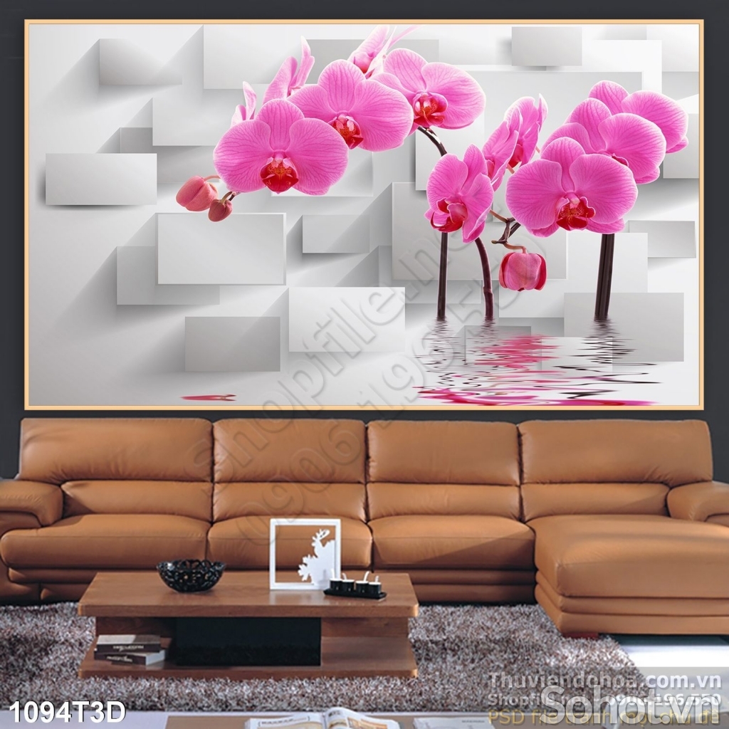 Tranh gạch 3d hoa lan - XDC43