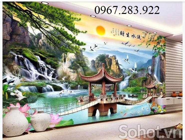 Gạch ốp tường 3D phong cảnh