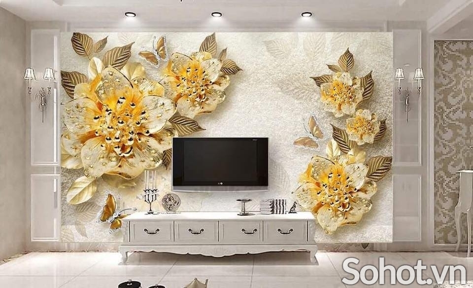 Tranh gạch 3d trang trí phòng khách - SJKM8