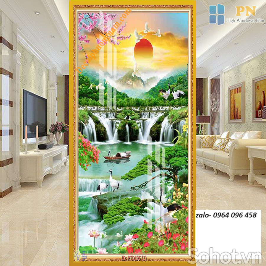 Tranh gạch men 3d ốp tường phong cảnh khổ đứng - CXV54