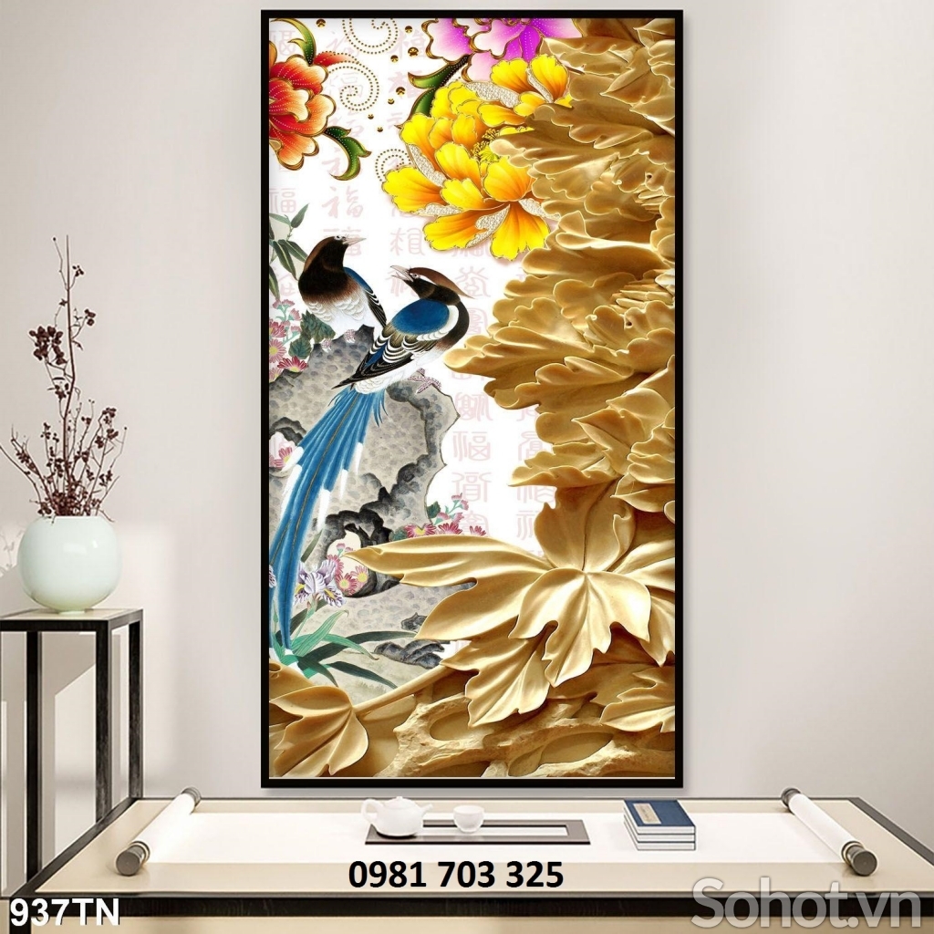 tranh sứ ngọc, tranh gạch ốp tường phòng khách