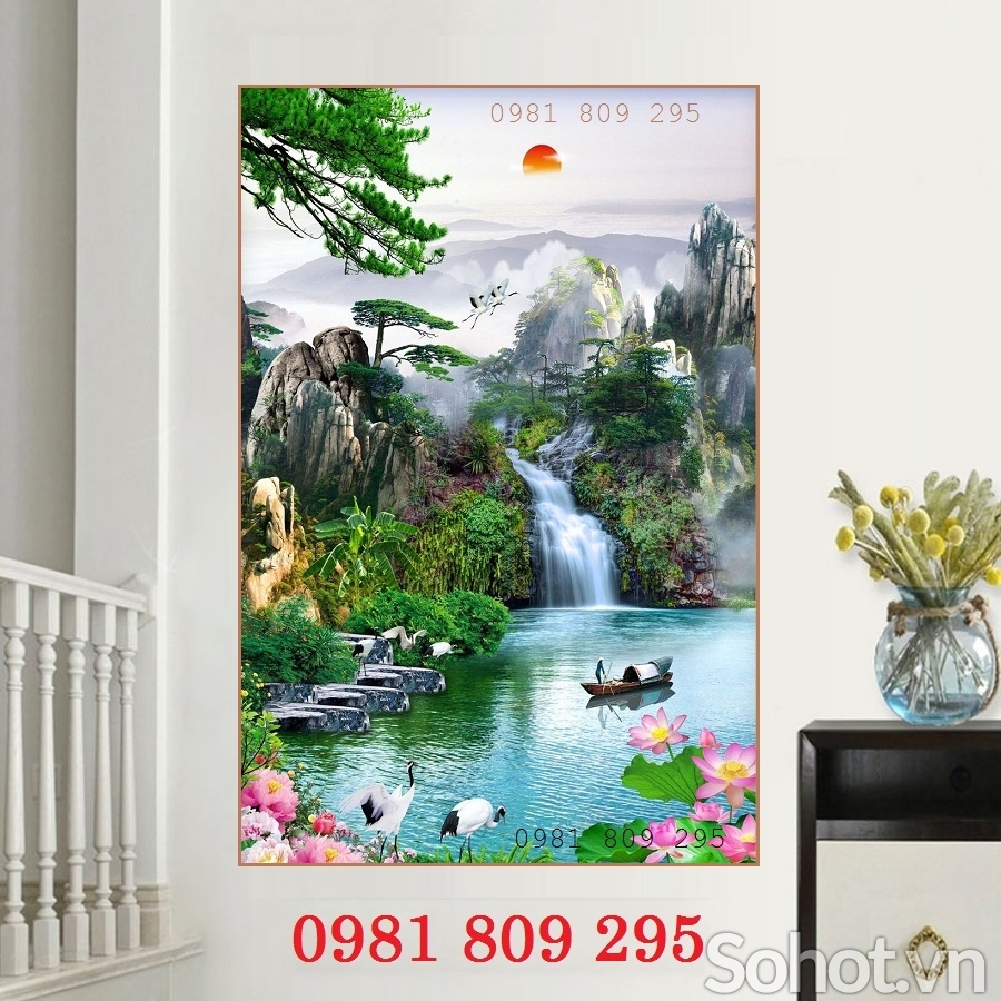 Tranh gạch thác nước - gạch tranh 3d phong cảnh  HP9955