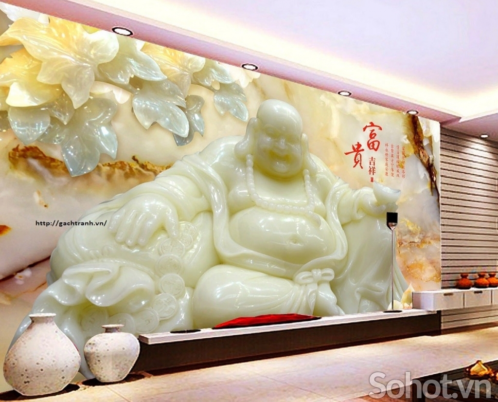 Tranh gạch 3d ốp tường phật di lặc - MXVC42