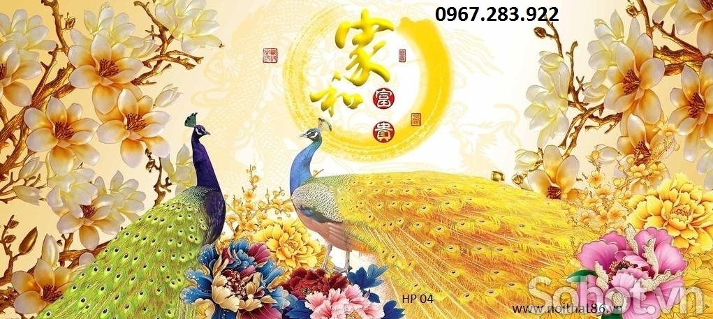 Tranh 3D- Tranh chim công