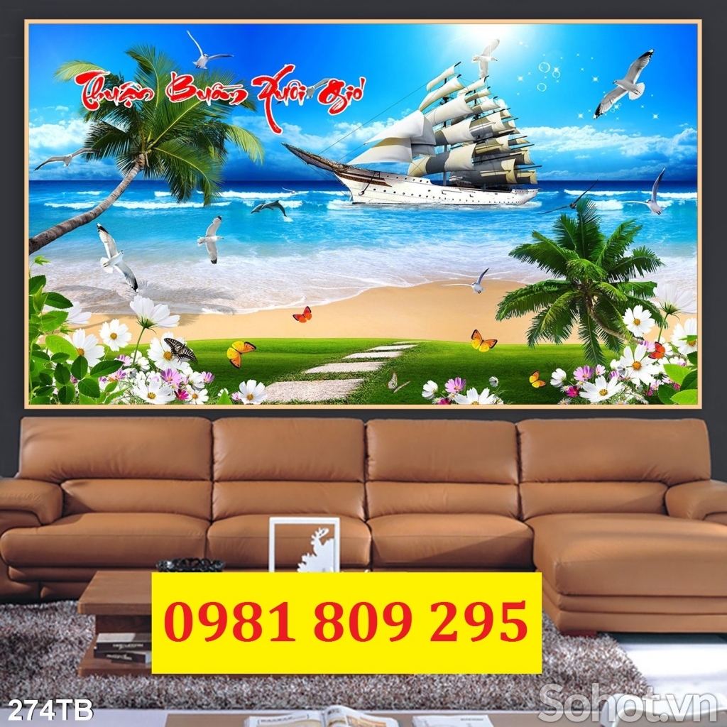 Gạch tranh thuyền cao cấp 3d