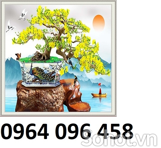 Tranh cây mai 3d tranh gạch 3d cây mai JHG43