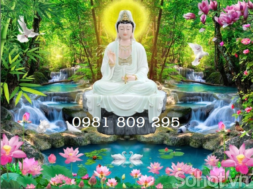 Tranh gạch hình Mẹ quan thế âm bồ tát đẹp 3d