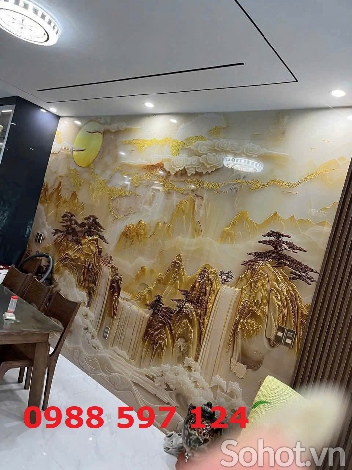 Ốp than tre tranh in khổ lớn