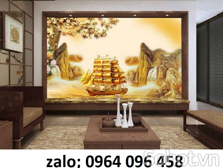 Tranh gạch thuận buồm xuôi gió 3d - KMN74