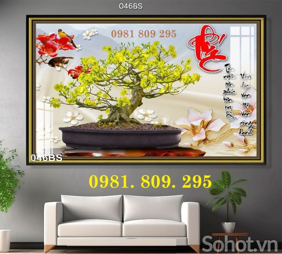 Tranh gạch , gạch ốp tường hoa mai HD9393