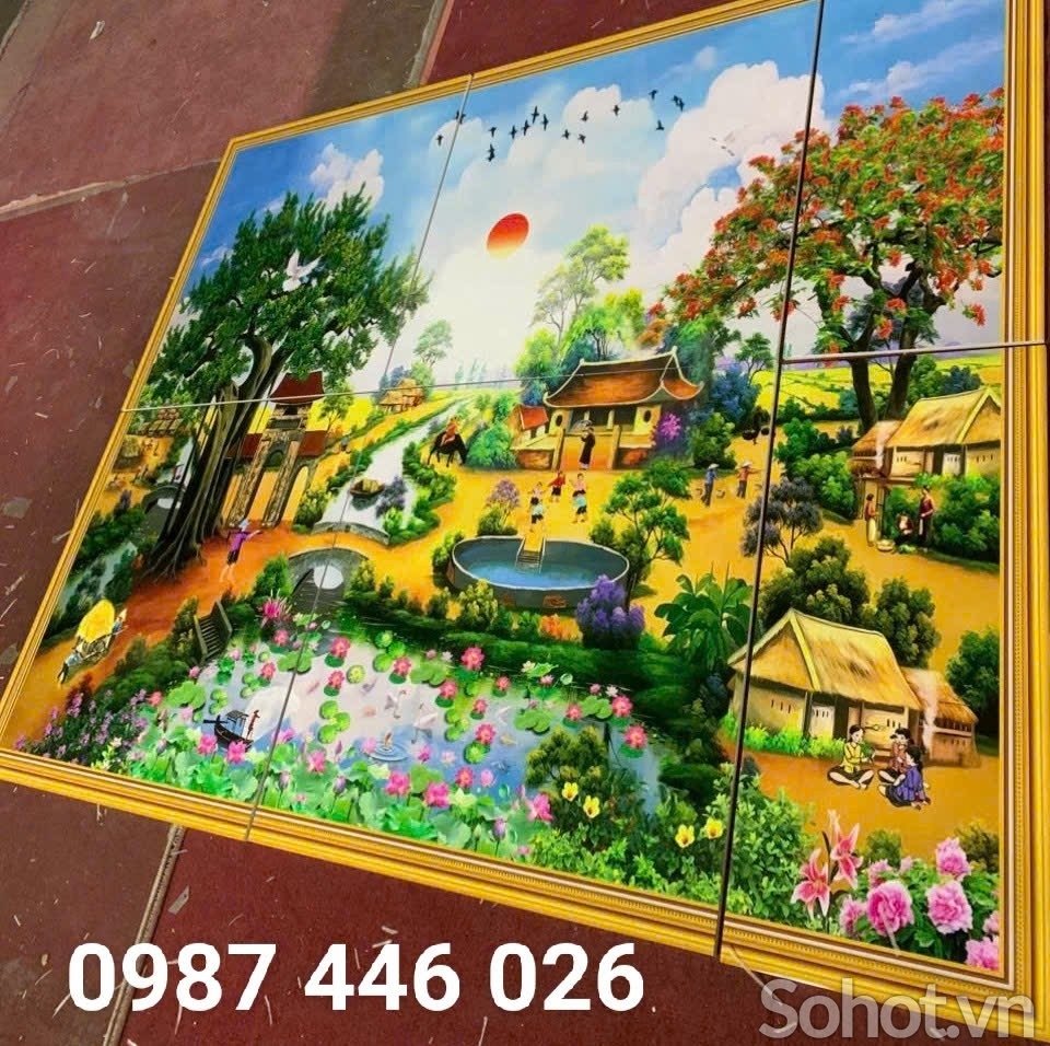 Gạch tranh 3d quê hương bình yên