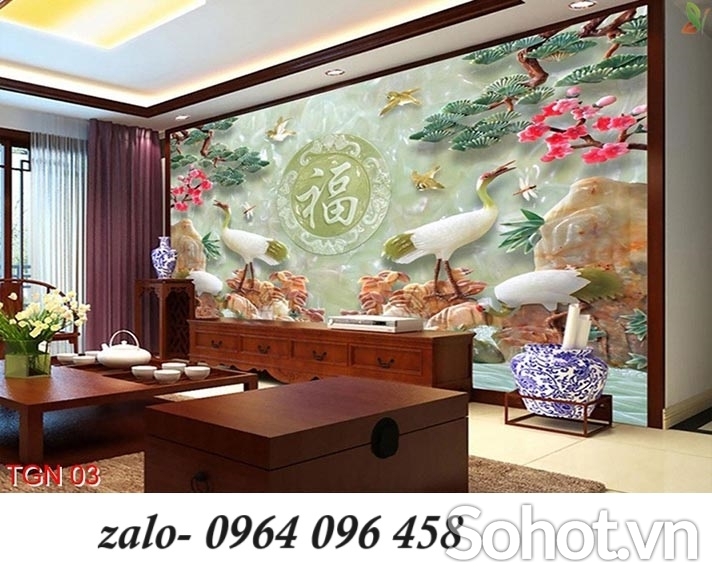 Tranh gạch 3d ốp tường phòng khách đẹp - KFX33