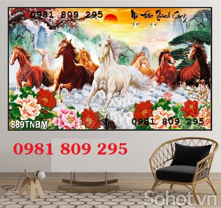 Gạch tranh ốp tường - tranh gạch ngựa