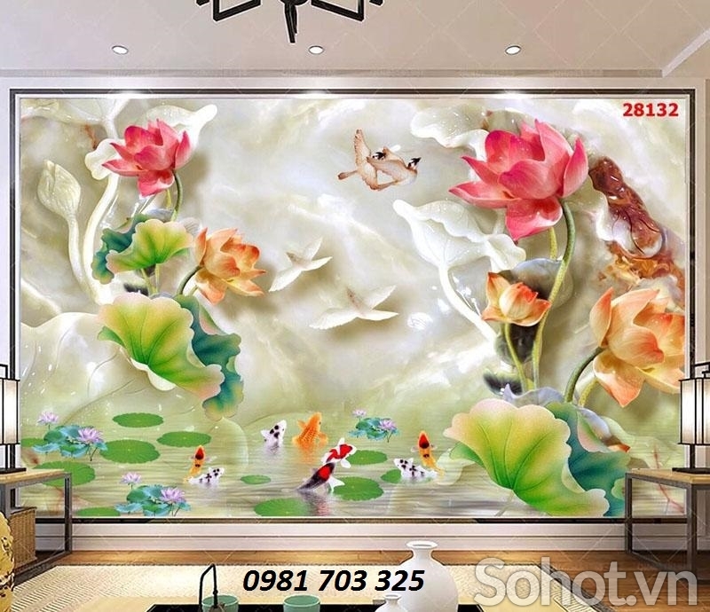 Tranh sứ ngọc 3D trang trí phòng