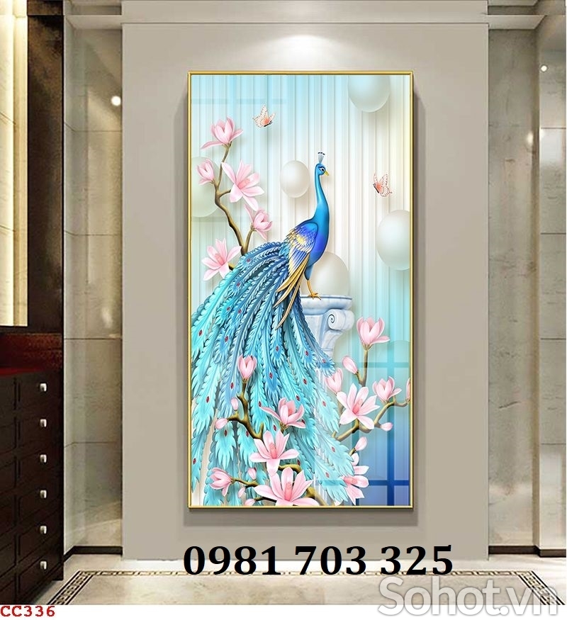 Tranh gạch men 3D ốp phòng khách