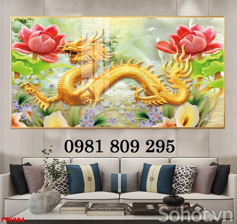 Gạch 3d rồng , tranh gạch 3d ốp tường