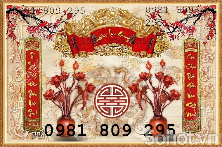 Tranh gạch men ốp tường phòng thờ