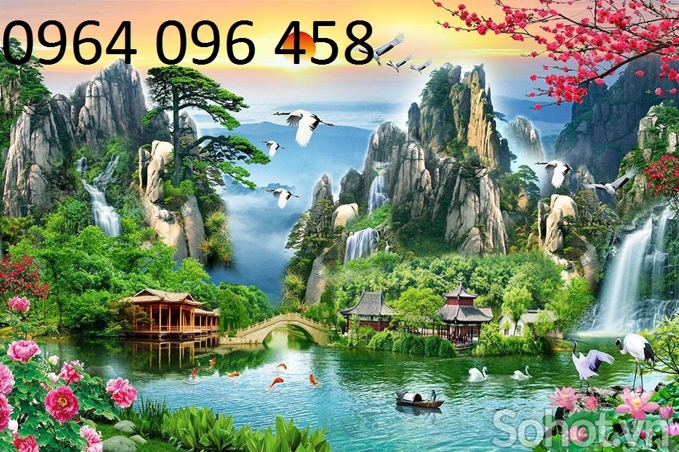 Tranh gạch 3d tùng hạc - KFNN97