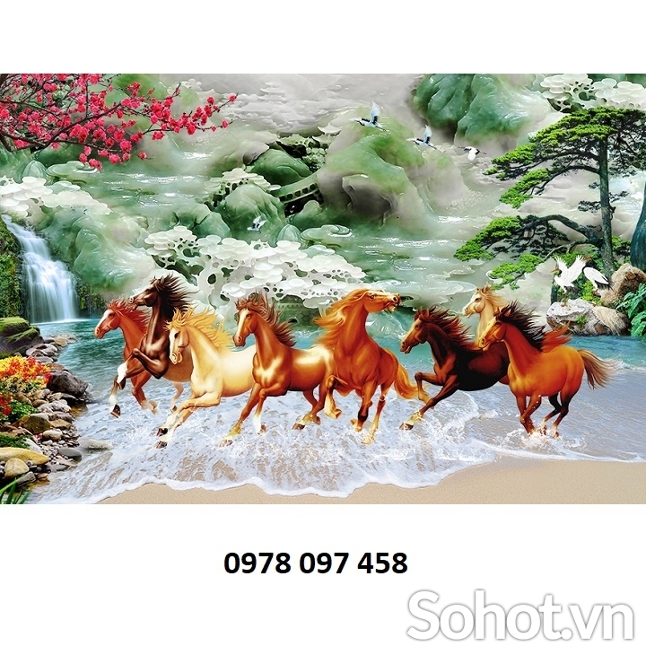 Gạch tranh dán tường phòng khách