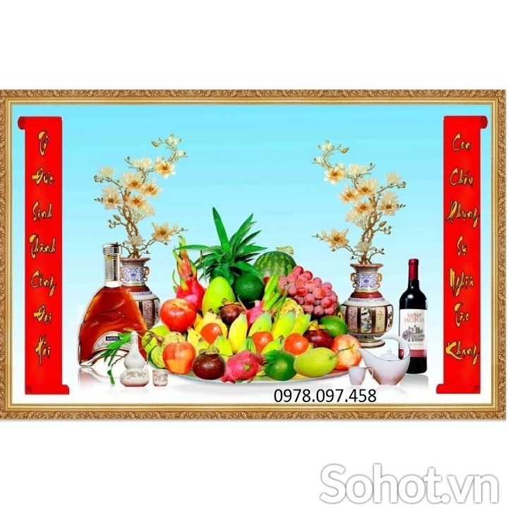 Tranh gạch phòng thờ