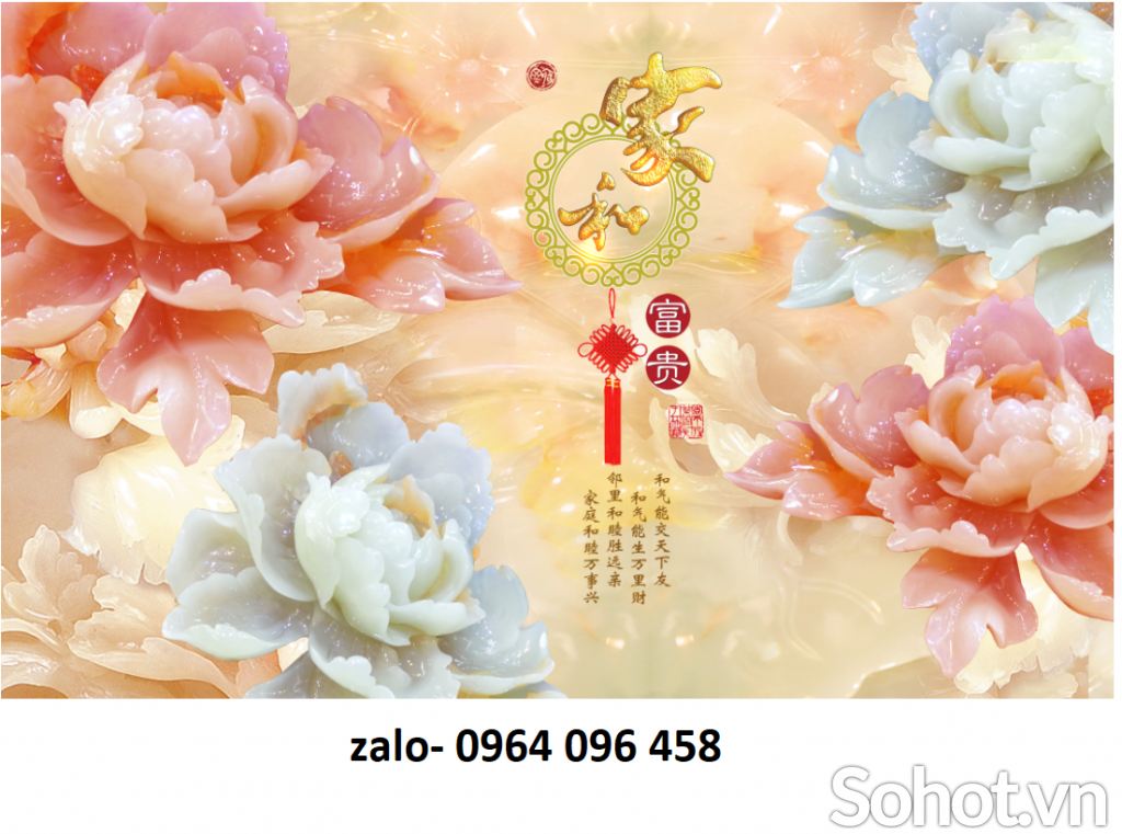 Tranh gạch 3d hoa sứ ngọc - XVC788