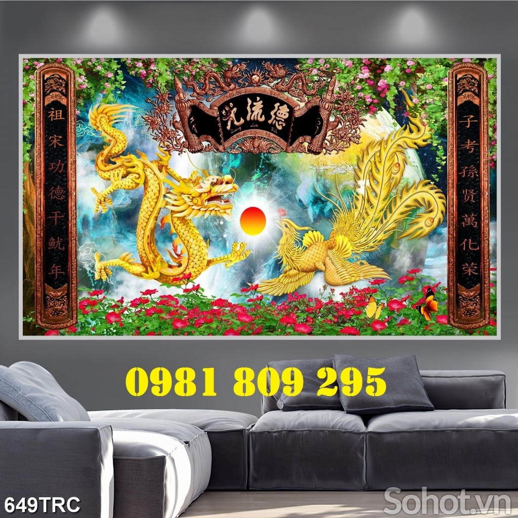 Tranh 3d rồng , gạch tranh ốp tường mới HN92392