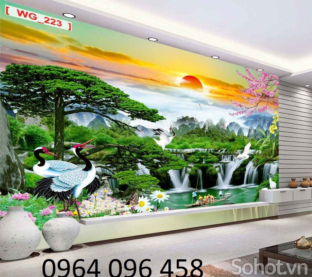 Tranh 3d - tranh gạch 3d sơn thủy hữu tình - NBV87