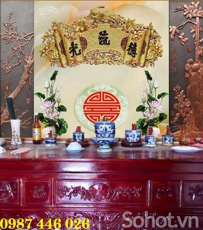 Gạch tranh phòng thờ