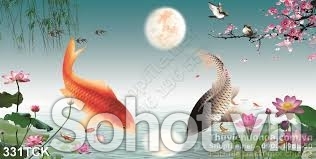 Tranh gạch 3d cá chép hóa rồng - 688VC