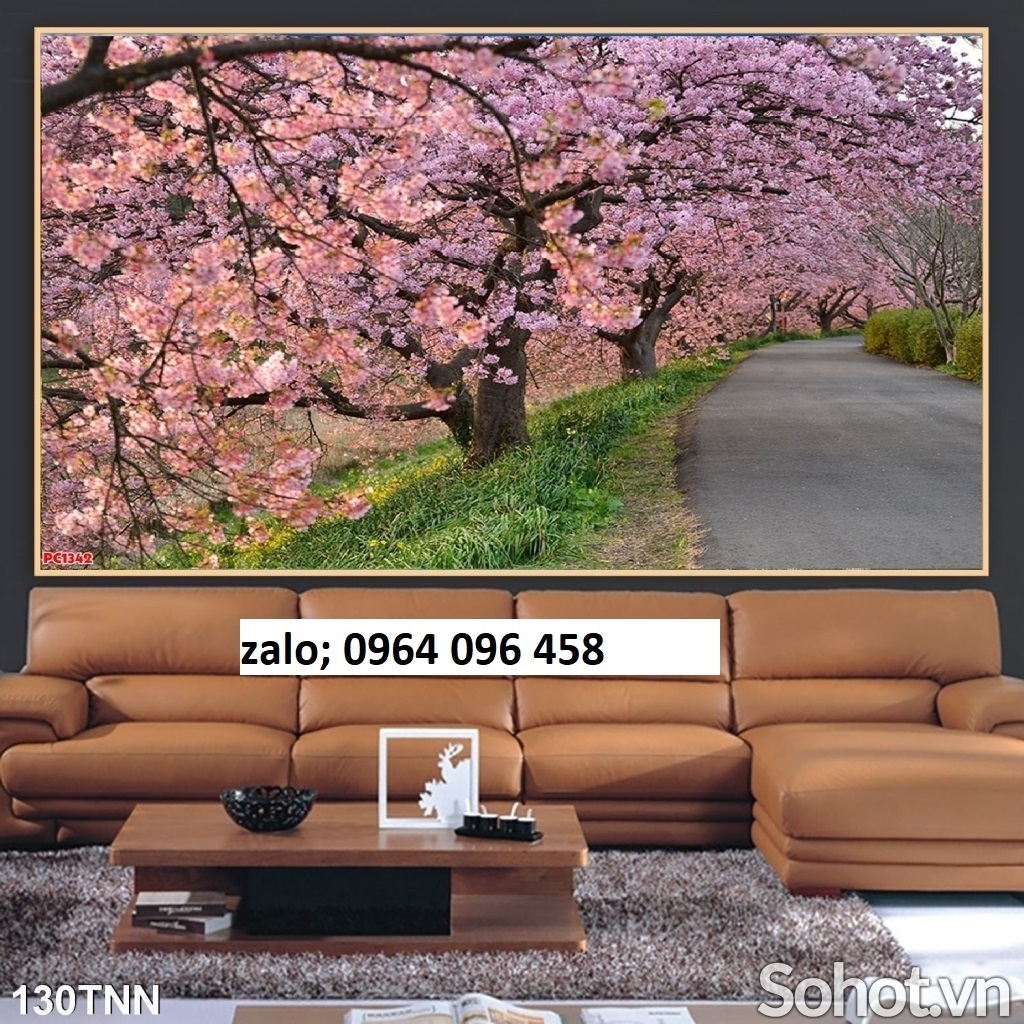 Tranh gạch cây hoa đào 3d - 0433CVV