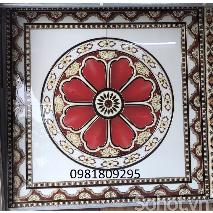 Gạch men - thảm phòng khách