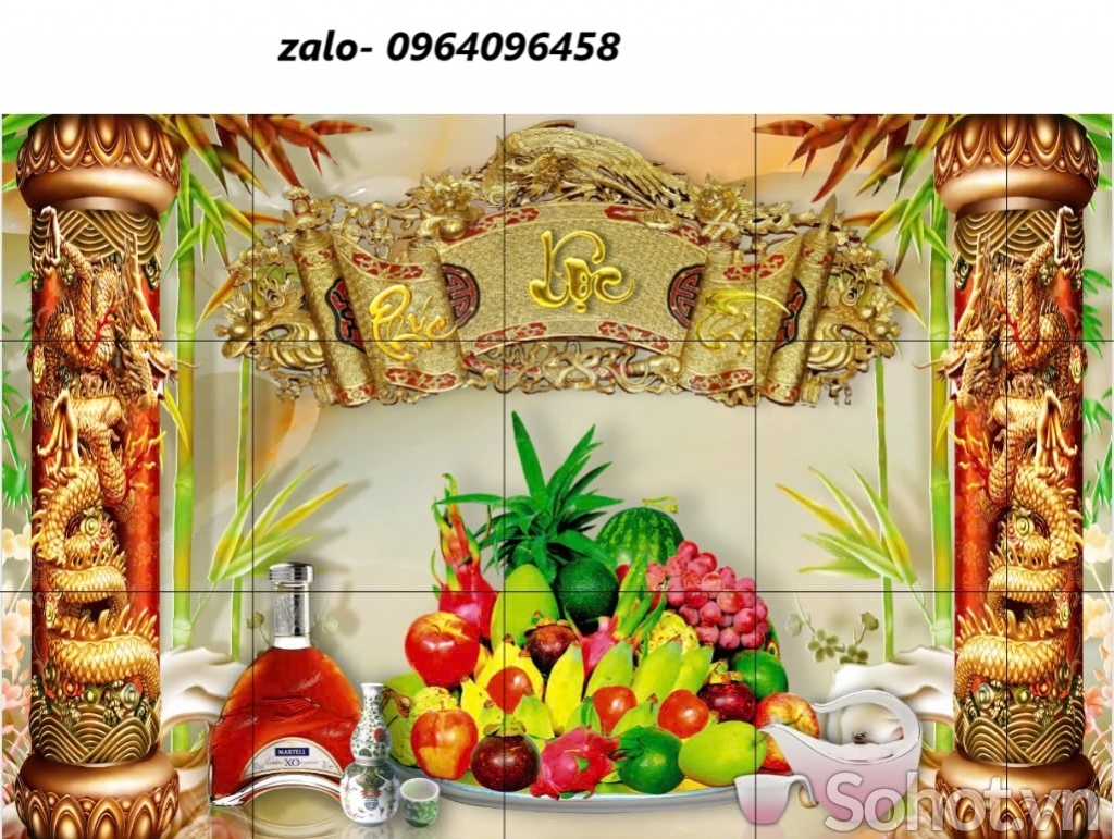 Tranh gạch 3d ốp tường phòng thờ - SXMN7
