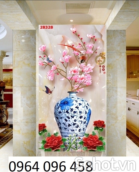 Tranh gạch 3d ốp tường phòng khách - MVR3