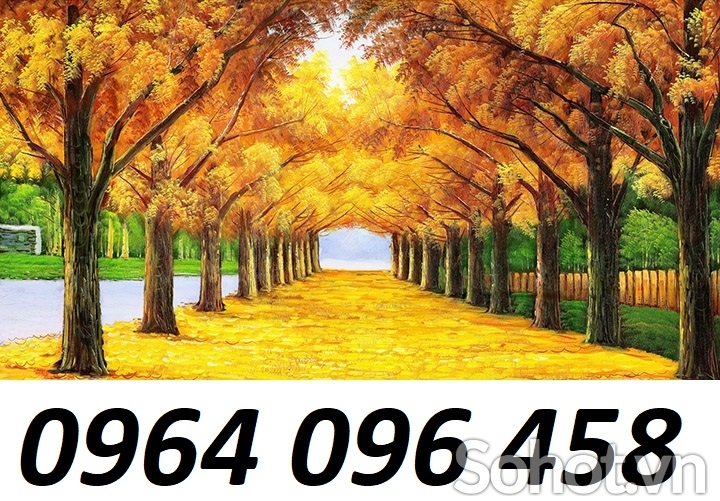 Tranh cây lá vàng 3d - tranh gạch 3d cây lá vàng - NBBB7