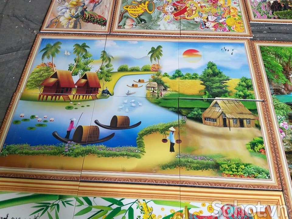 Gạch tranh làng quê 3d HP612