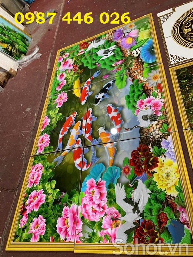 Tranh gạch cửu ngư đồ quần hội