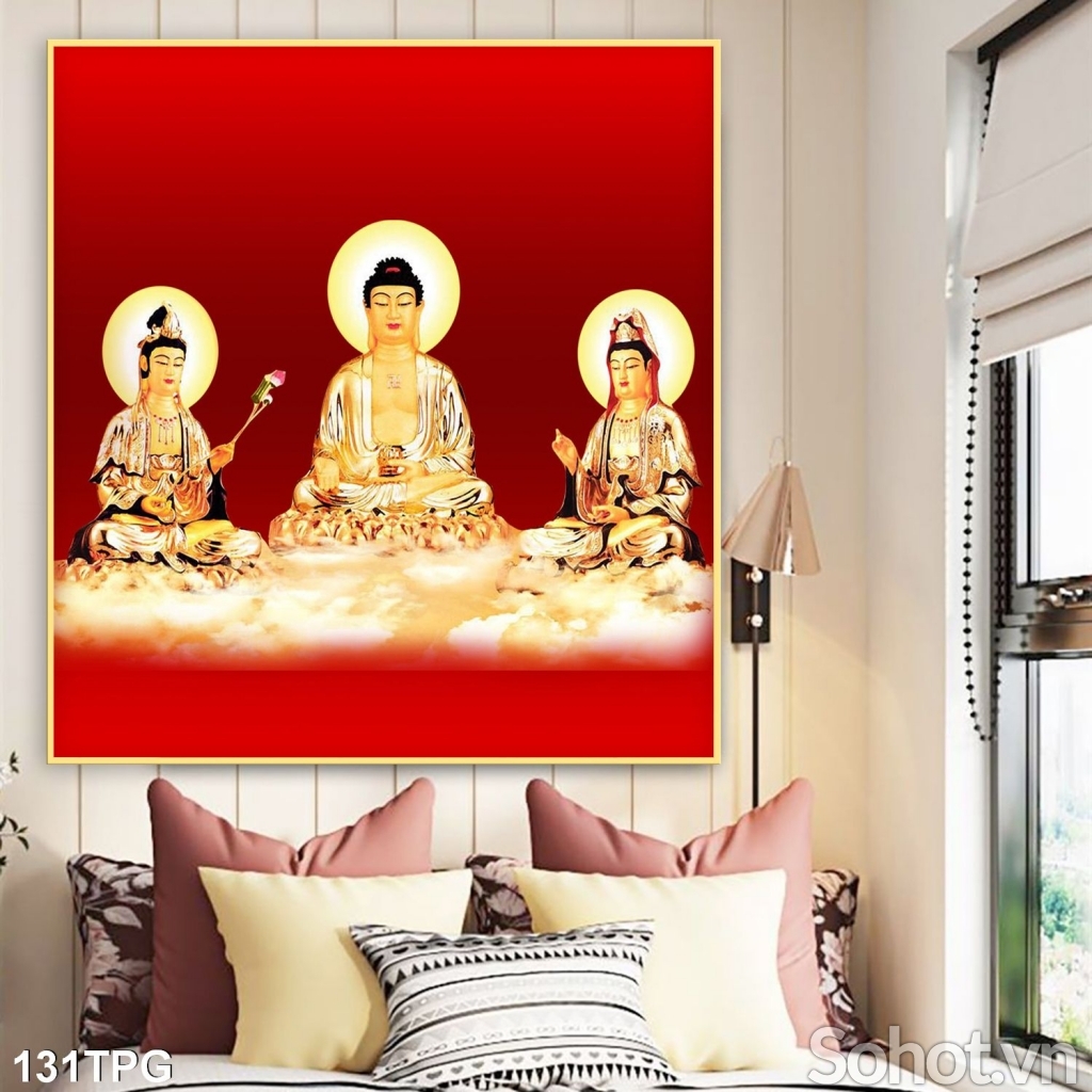 Tranh trang trí phòng thờ- Tranh Phật Giáo 3D cao cấp