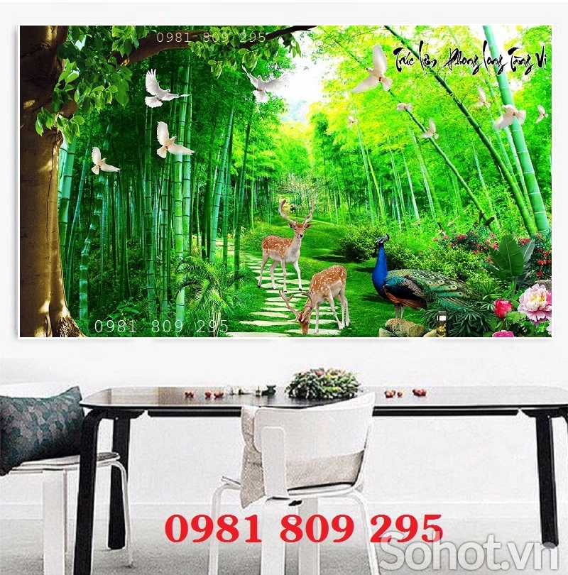 Gạch tranh 3d thiên nhiên ốp tường