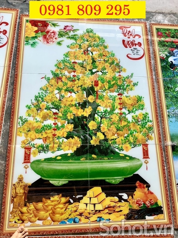 Tranh gạch 3d mai vàng