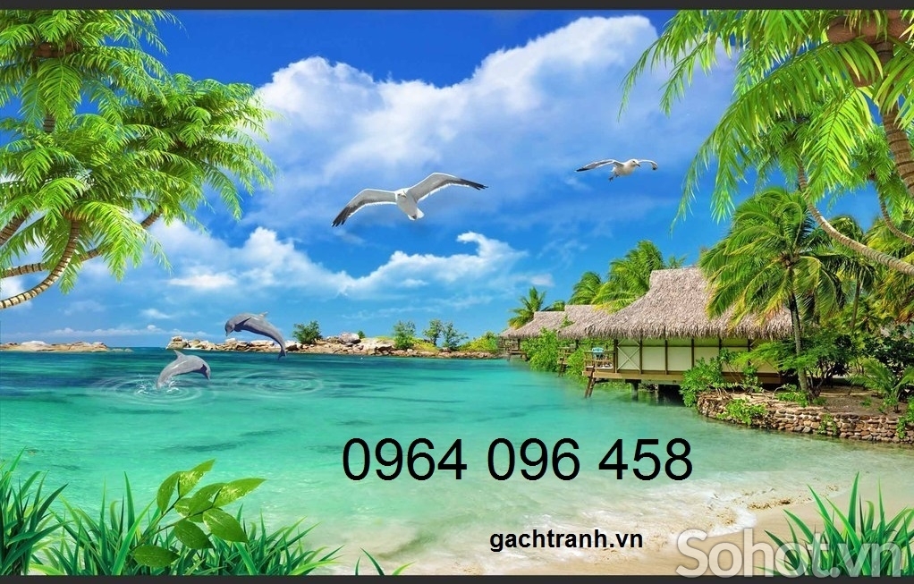 Tranh gạch 3d ốp tường phong cảnh biển - SCX43