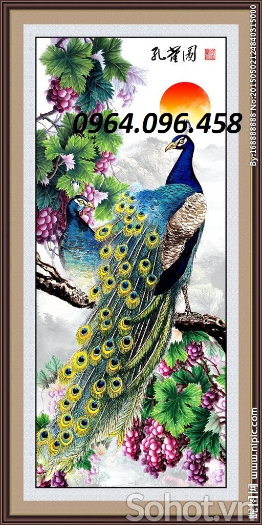 Tranh gạch 3d con công - KSAZ11