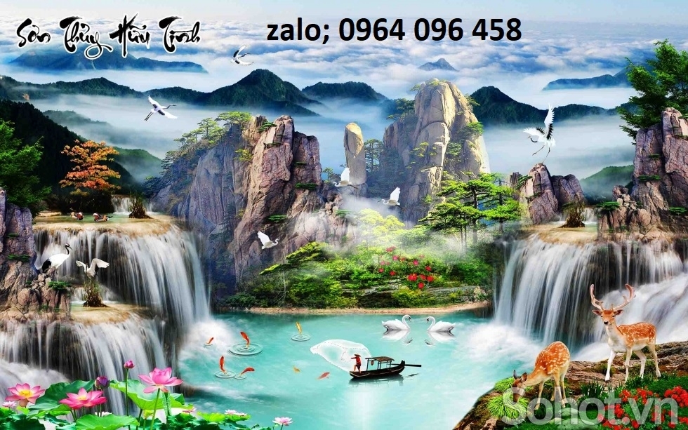 Tranh gạch 3d ốp tường phong cảnh đồng quê - NC444