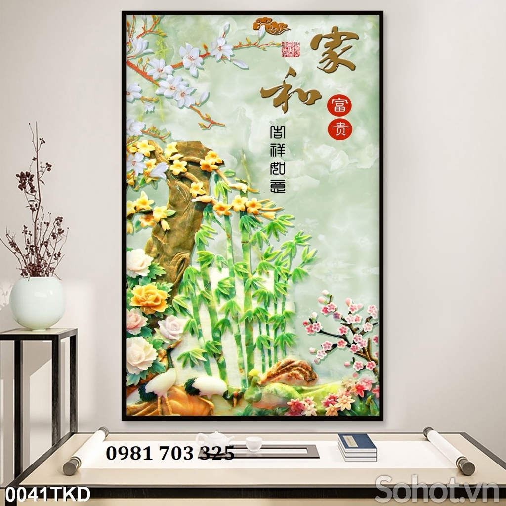 Tranh gạch 3D khổ đứng đẹp