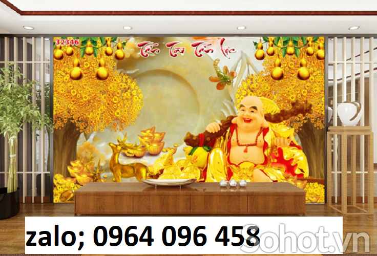 Tranh 3d - tranh gạch 3d cây kim tiền - NBVC5