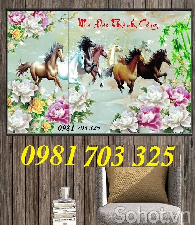 Tranh ngựa 3D- gạch men 3D phong thủy ốp tường