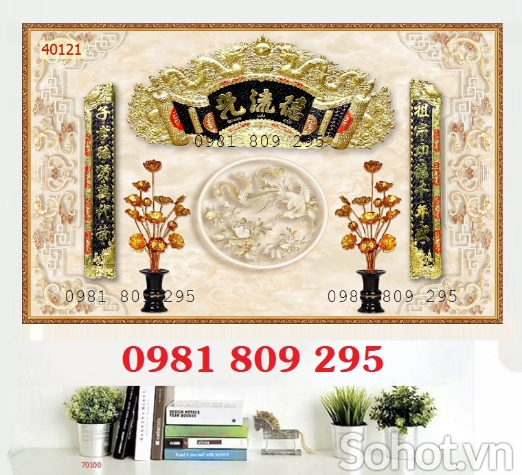 Tranh gạch phòng thờ đẹp