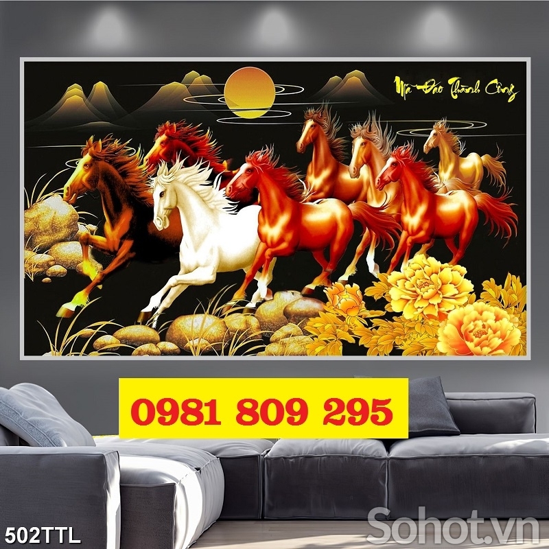 Tranh gạch 3d ngựa phi cao cấp hp3569