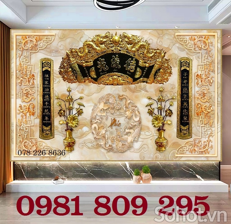 Tranh gạch men phòng thờ