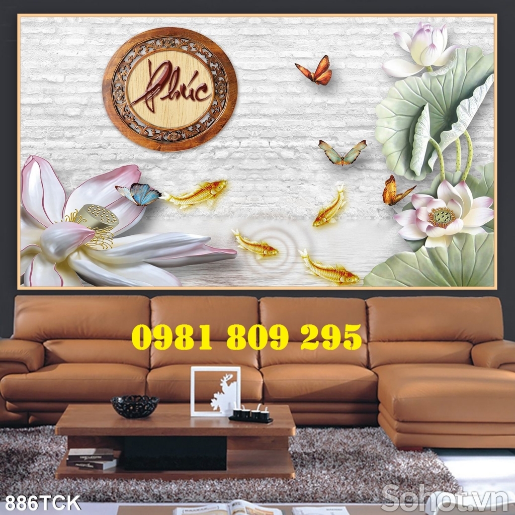 Tranh gạch - gạch trang trí hoa sen